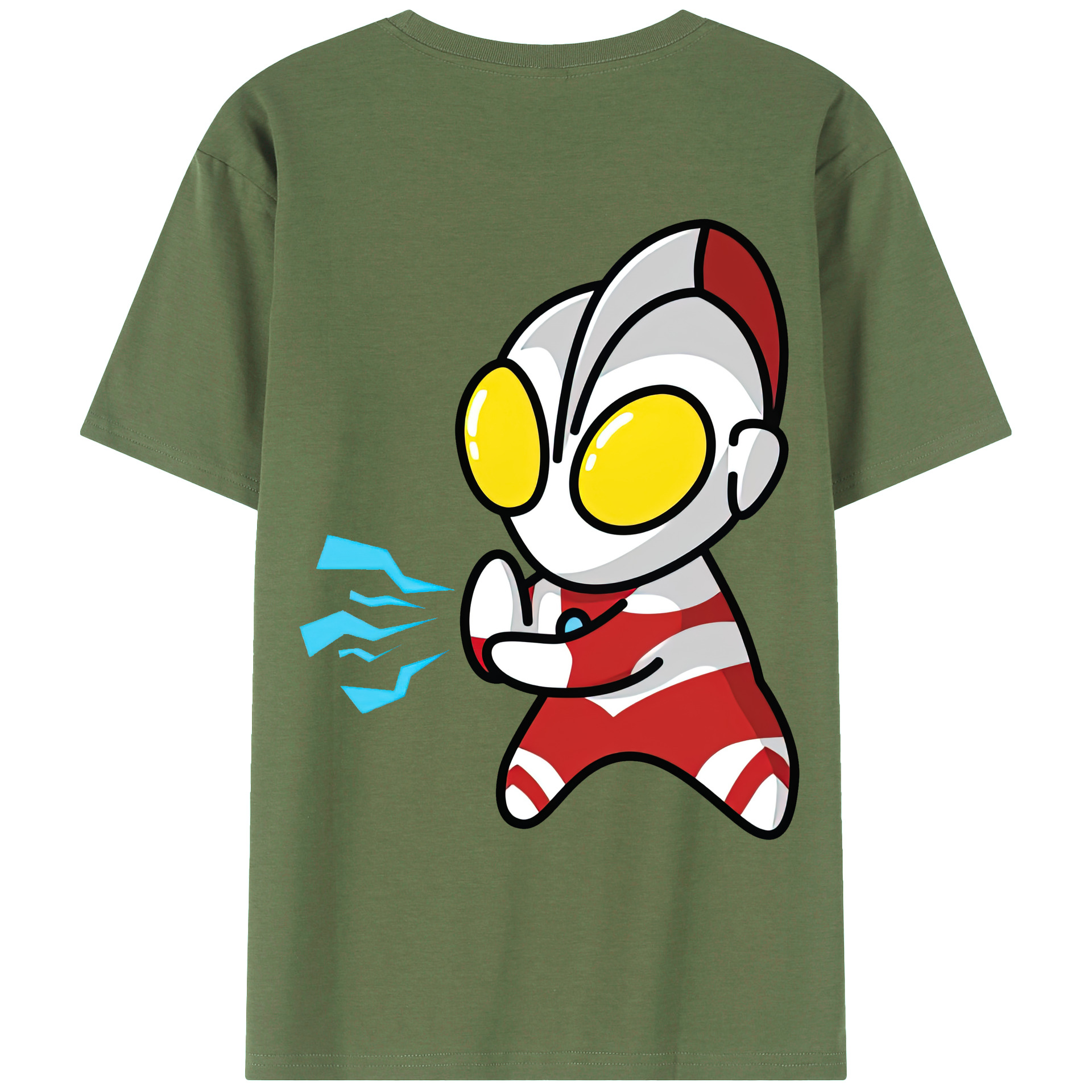 （画像用） ウルトラマン Ultraman 綿100％ メンズ半袖Tシャツ（バックプリント） 通気性